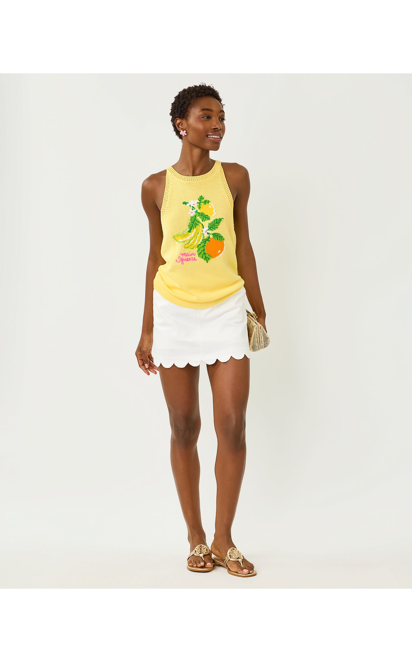 Emra Sweater Tank - Finch Yellow Zesty Jacquard