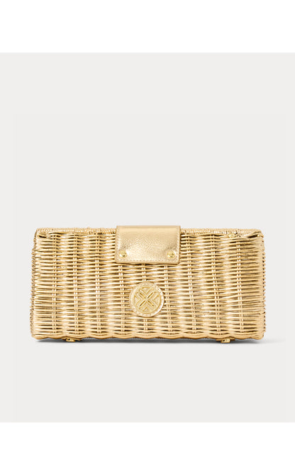 Leena Wicker Clutch - Gold Metallic