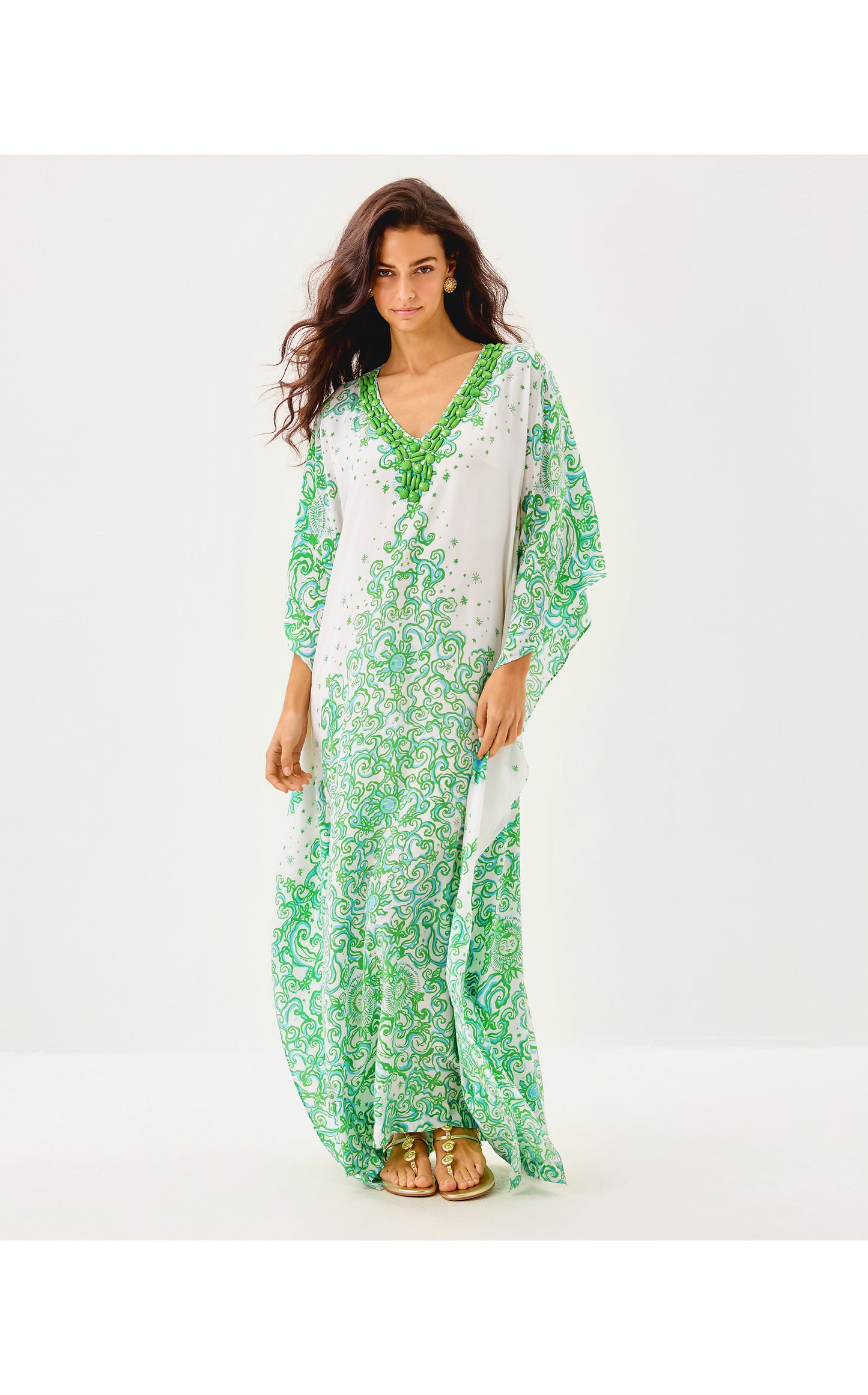 Marilla Silk Maxi Caftan - Sol Mates