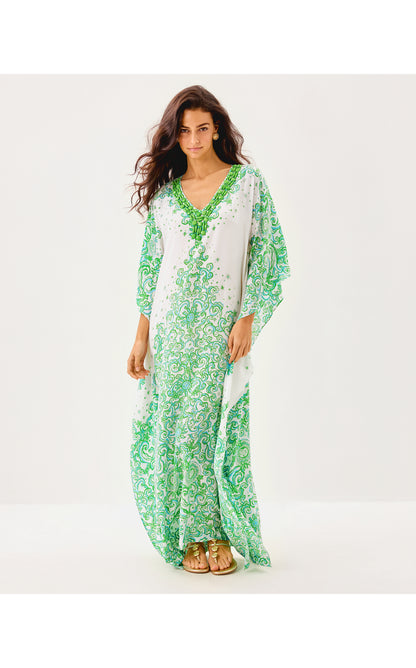 Marilla Silk Maxi Caftan - Sol Mates