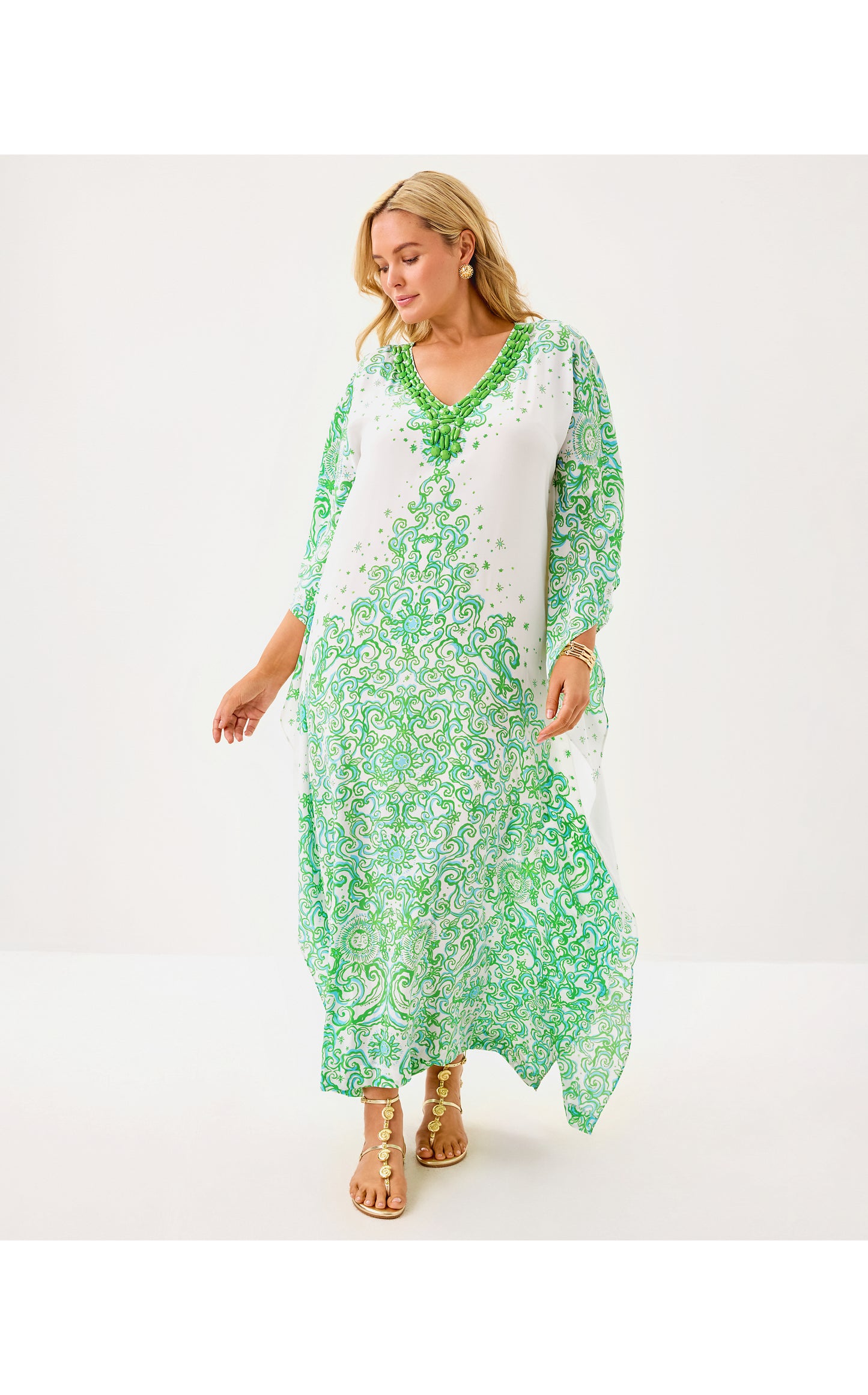 Marilla Silk Maxi Caftan - Sol Mates