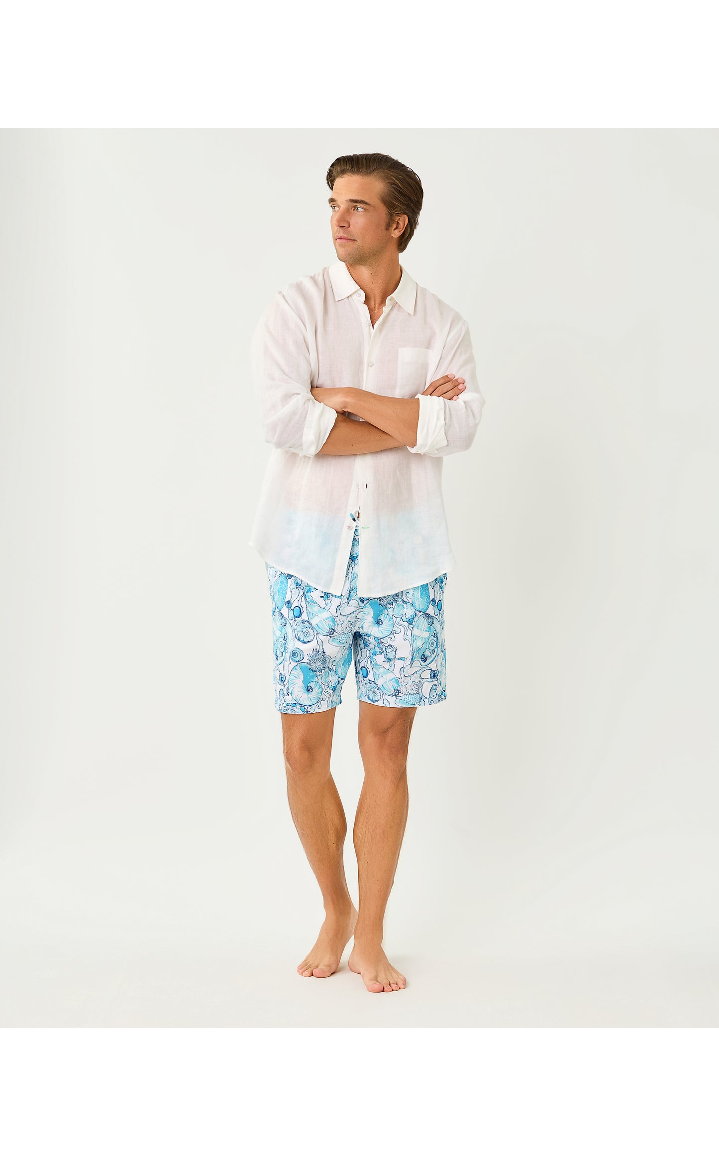 Mens Stuff Del Lago Swim Trunk - Resort White Shell Shine