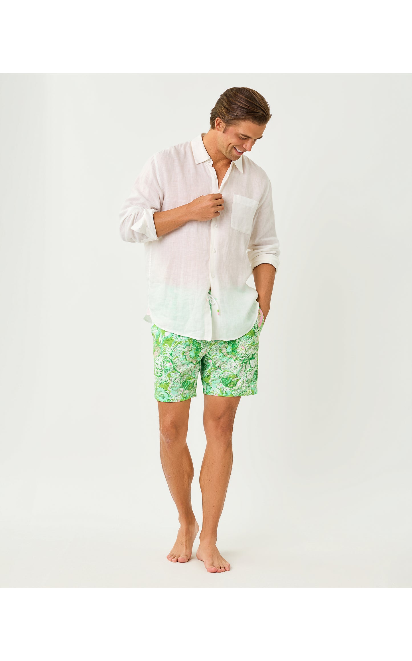 Mens Stuff Del Lago Swim Trunk - Resort White Ship To Shore