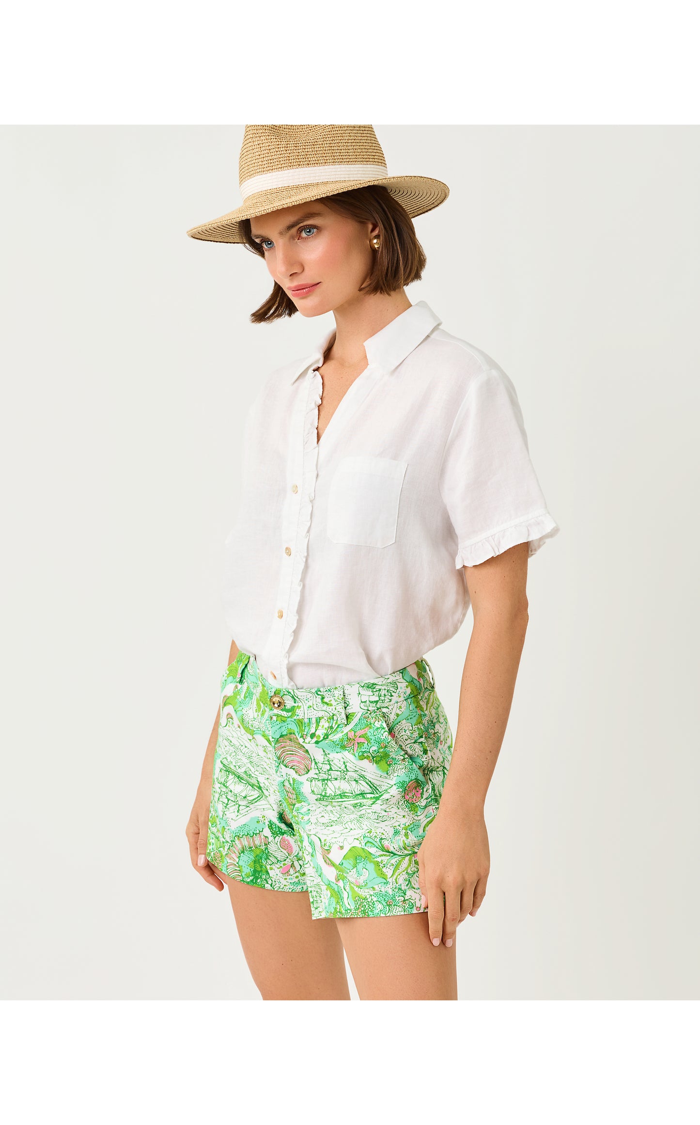 Carden Ruffle Top - Resort White