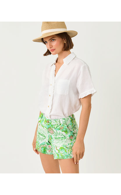 Carden Ruffle Top - Resort White