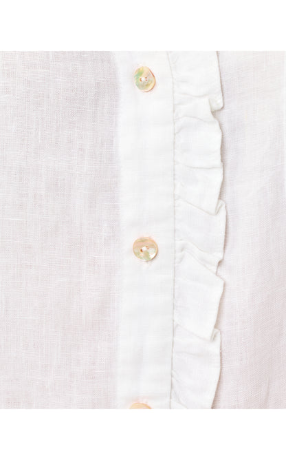 Carden Ruffle Top - Resort White