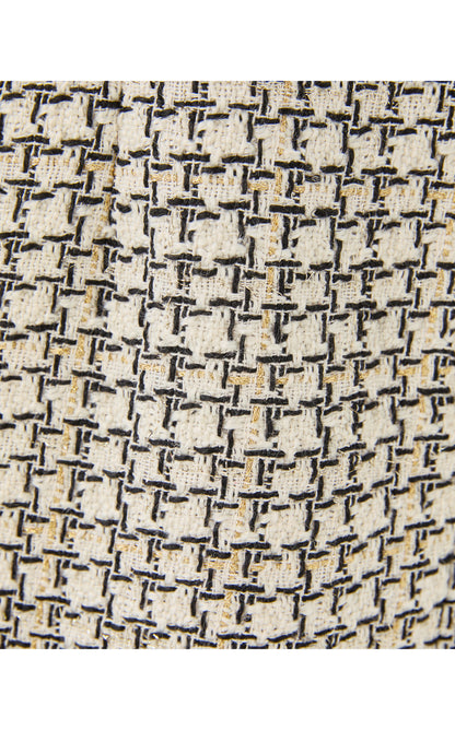 Brenda Boucle Dress - Coconut Lurex Houndstooth Boucle