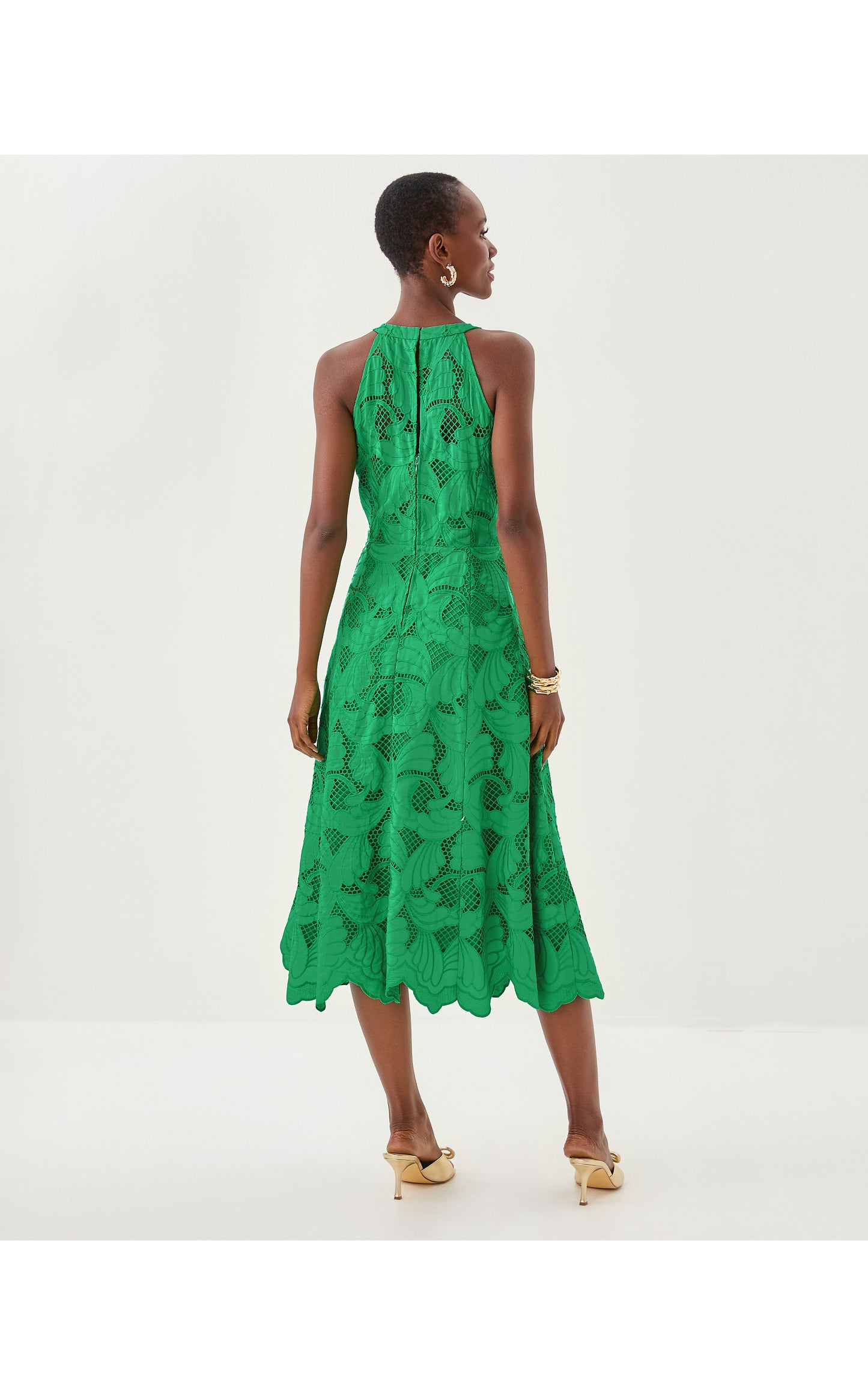 Denise Lace Midi Dress - Kitts Green Sway With Me Scalloped Lace