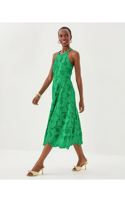 Denise Lace Midi Dress - Kitts Green Sway With Me Scalloped Lace