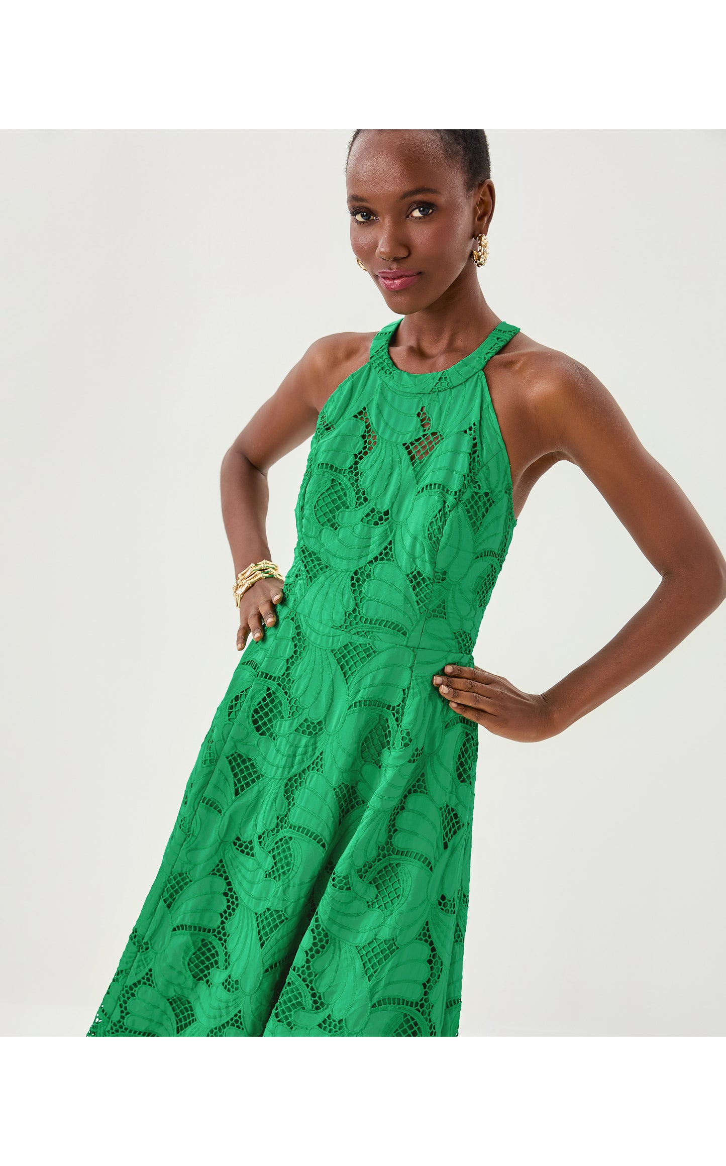 Denise Lace Midi Dress - Kitts Green Sway With Me Scalloped Lace