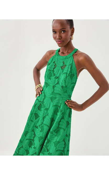 Denise Lace Midi Dress - Kitts Green Sway With Me Scalloped Lace