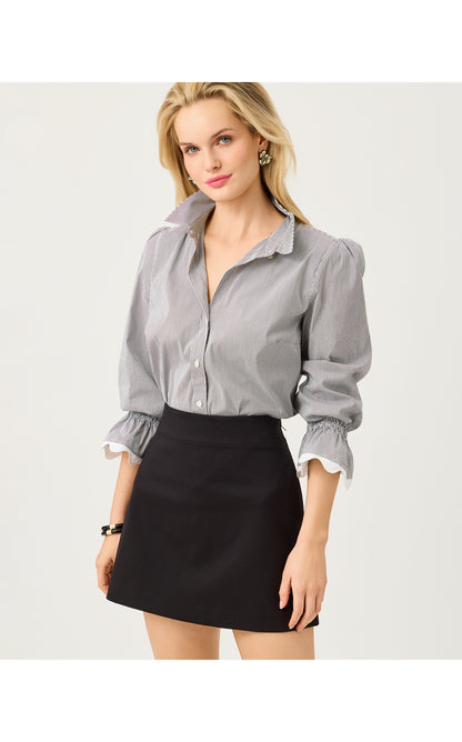 The RicRac Lilly Shirt - Noir Mirror Shirting Stripe