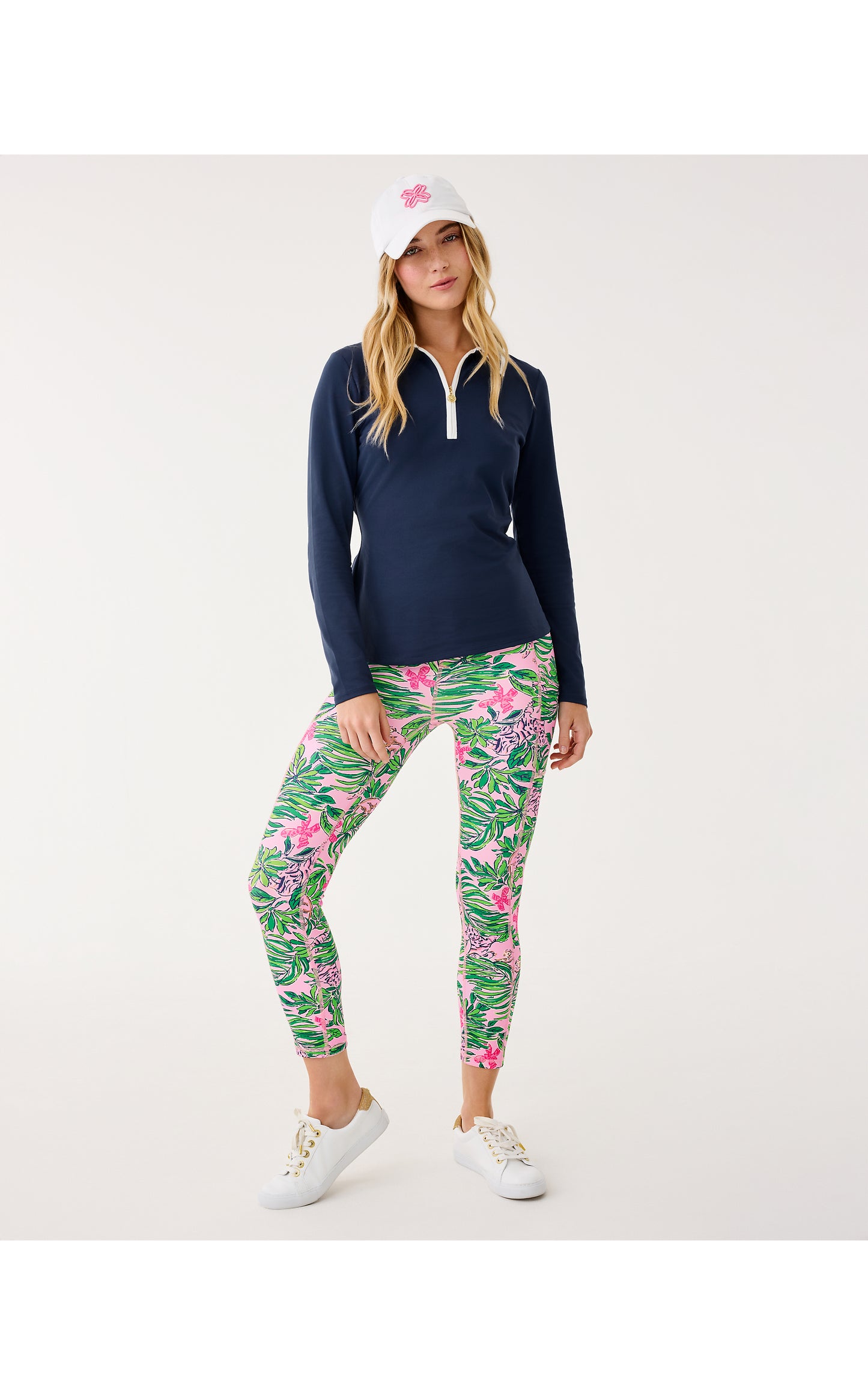UPF50+ Frida Half Zip Long Sleeve Polo - Low Tide Navy