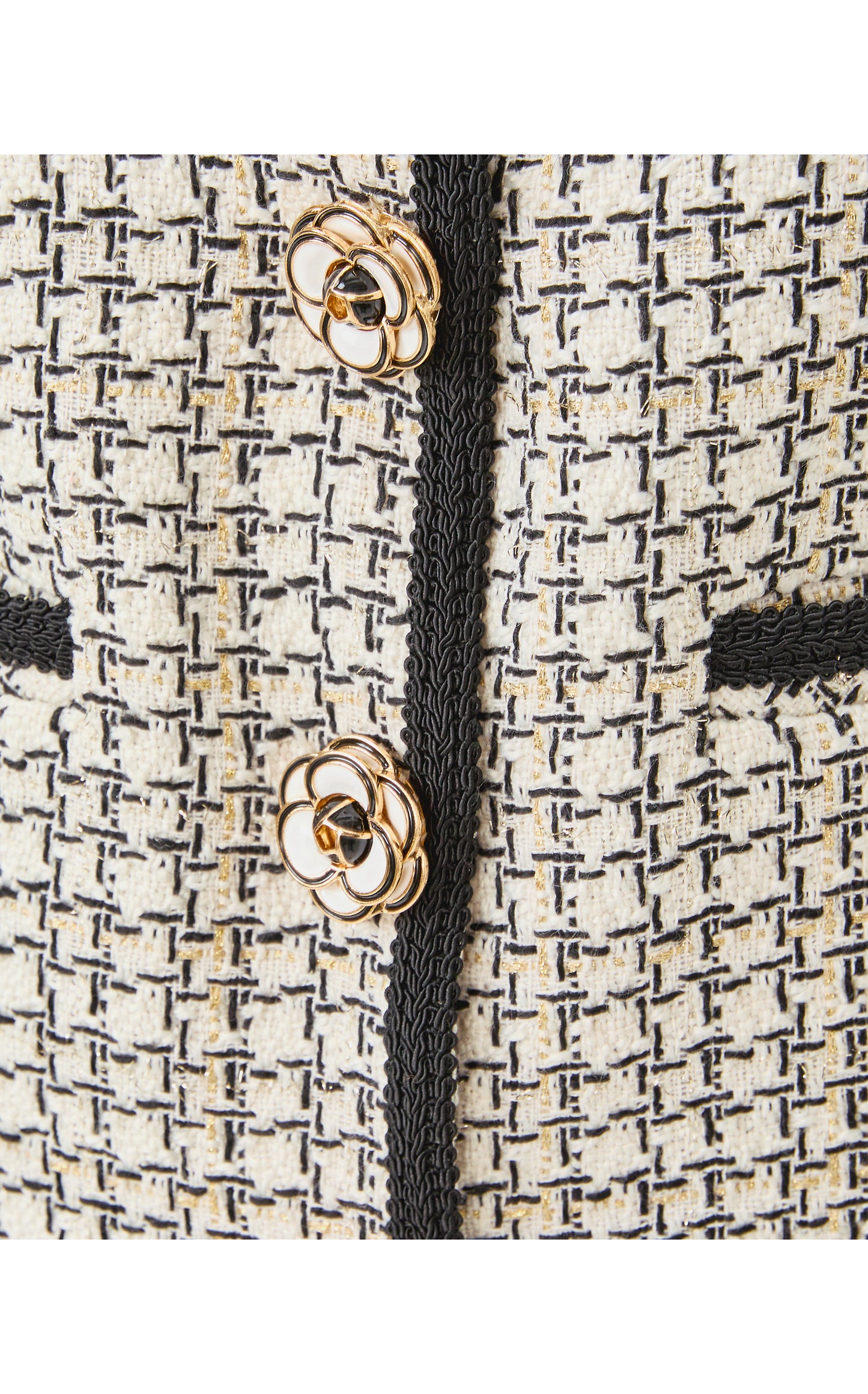 Kalara Boucle Jacket- Coconut Lurex Houndstooth Boucle