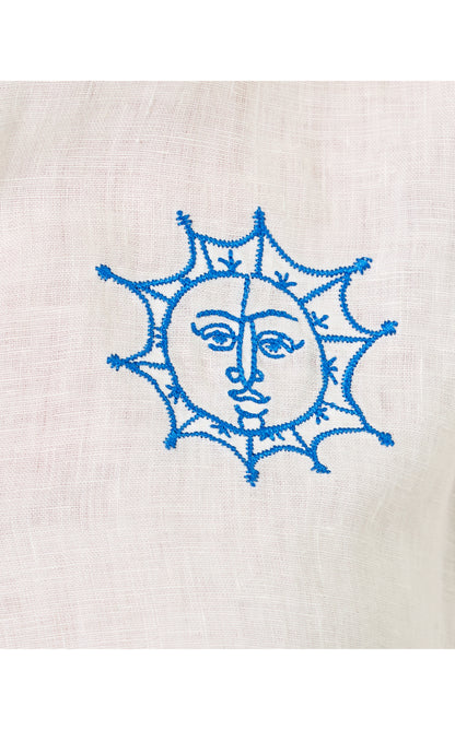 Sea View Button Down - Resort White Throw Me A Line Embroidery