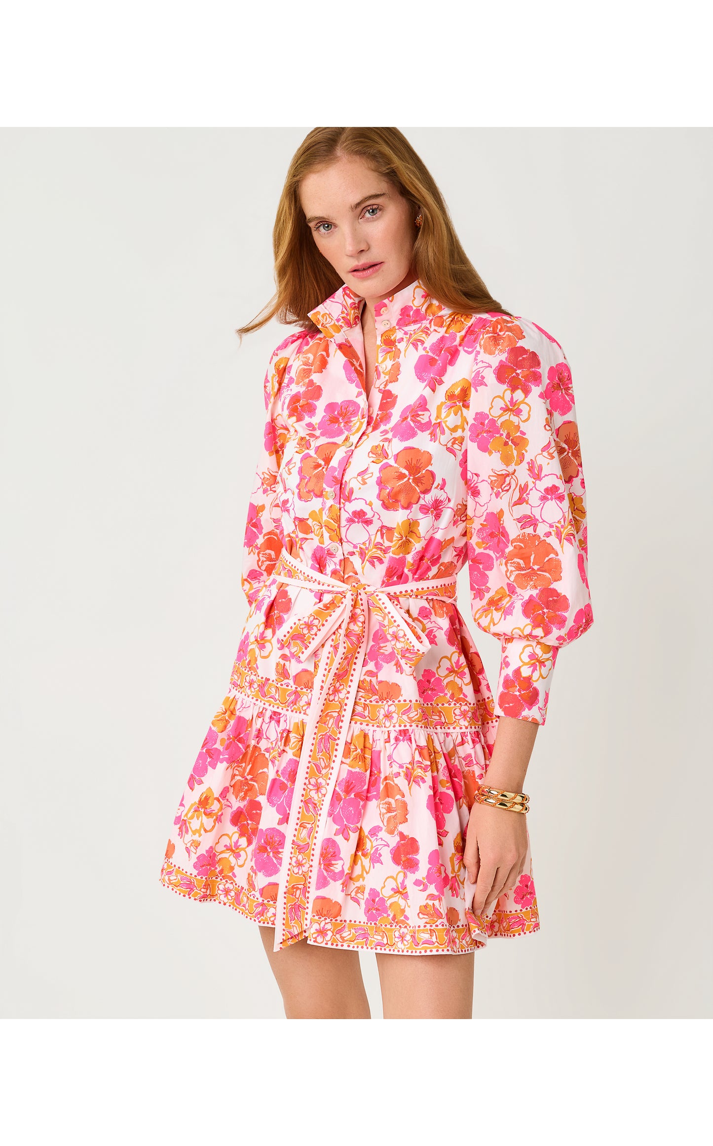 Drena Dress - Resort White Pansy Fansy Engineered Woven Dress