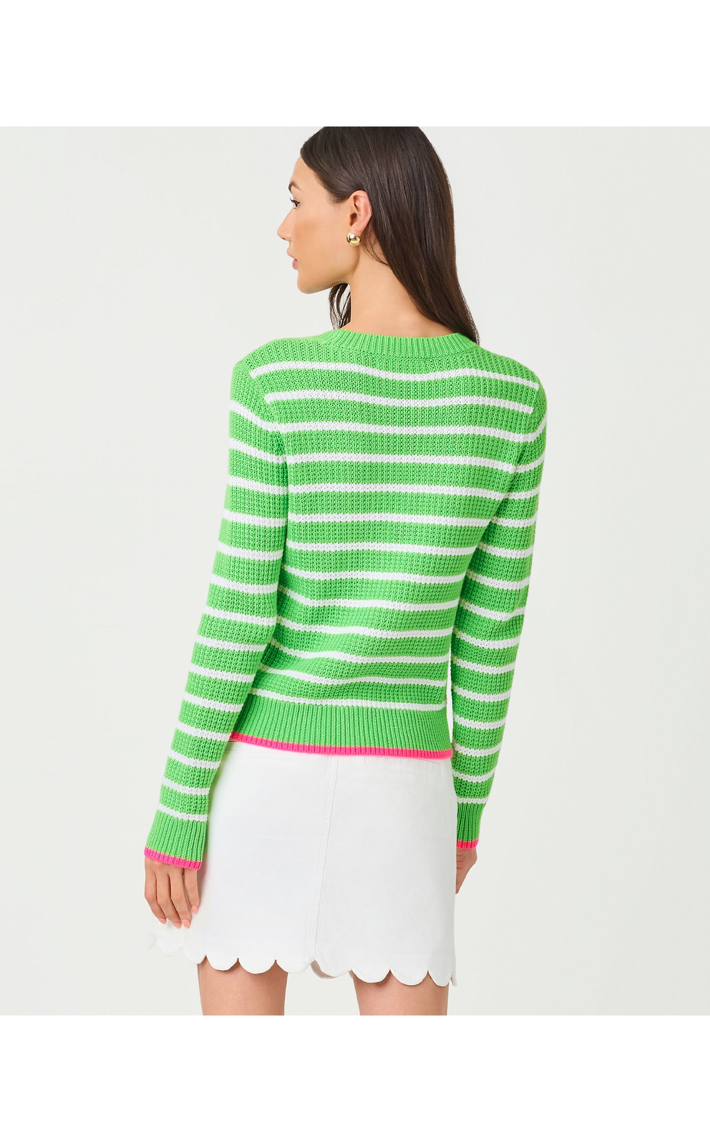 Jovienne Sweater - Jackfruit Green Shine Bright Stripe