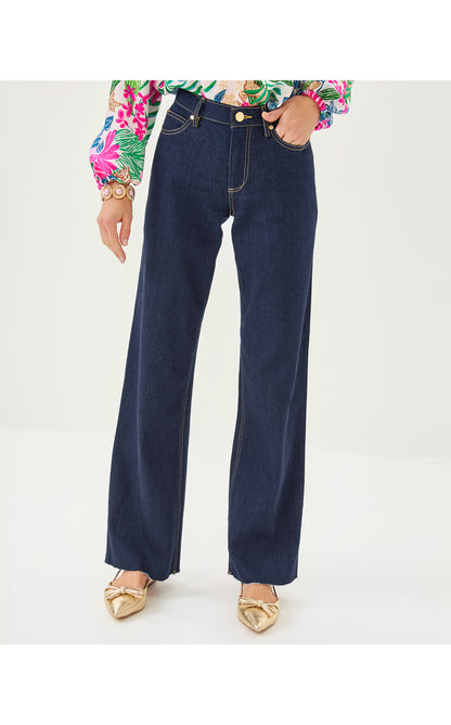 33" Aniston High Rise Straight Jean - Dark Wash