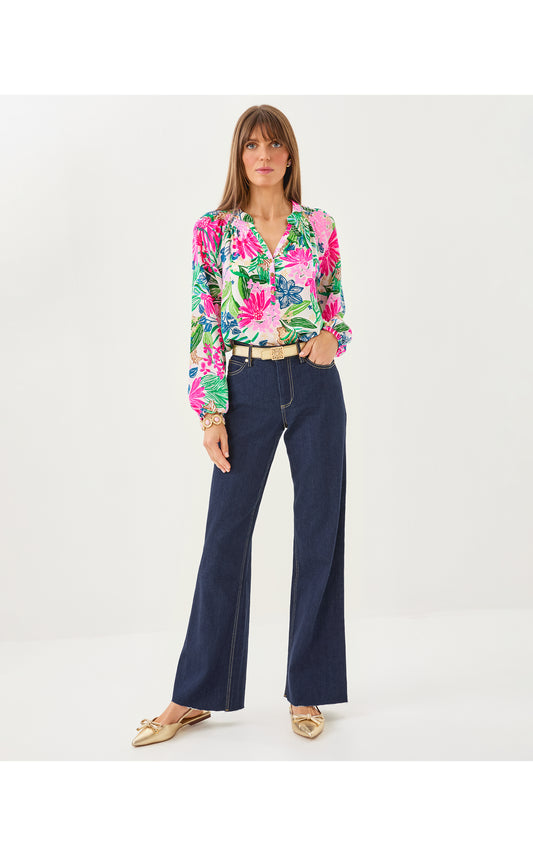 33" Aniston High Rise Straight Jean - Dark Wash