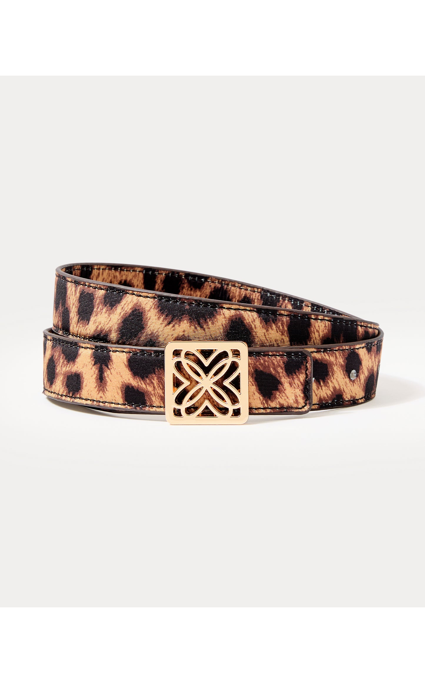LP Skinny Logo Belt - Leopard Faille