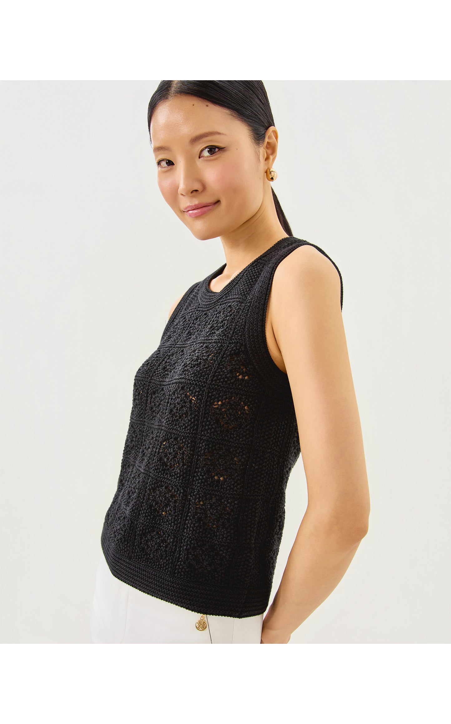 Lenalie Sweater Shell - Black Metallic
