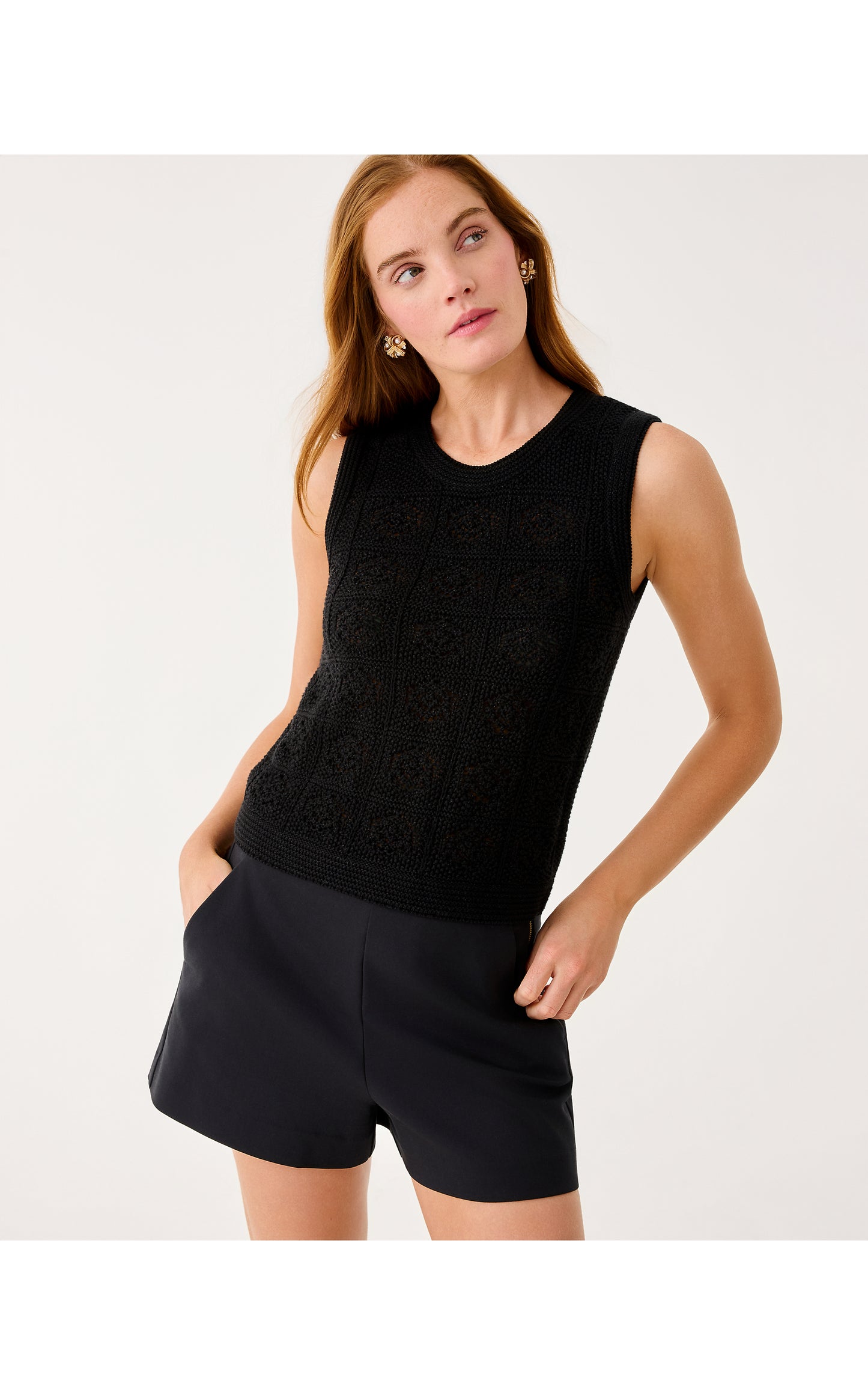 Lenalie Sweater Shell - Black Metallic