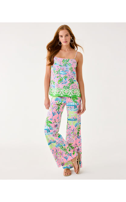 Caroline Sleeveless Top - Conch Shell Pink Sunny Dee Engineered Woven Top