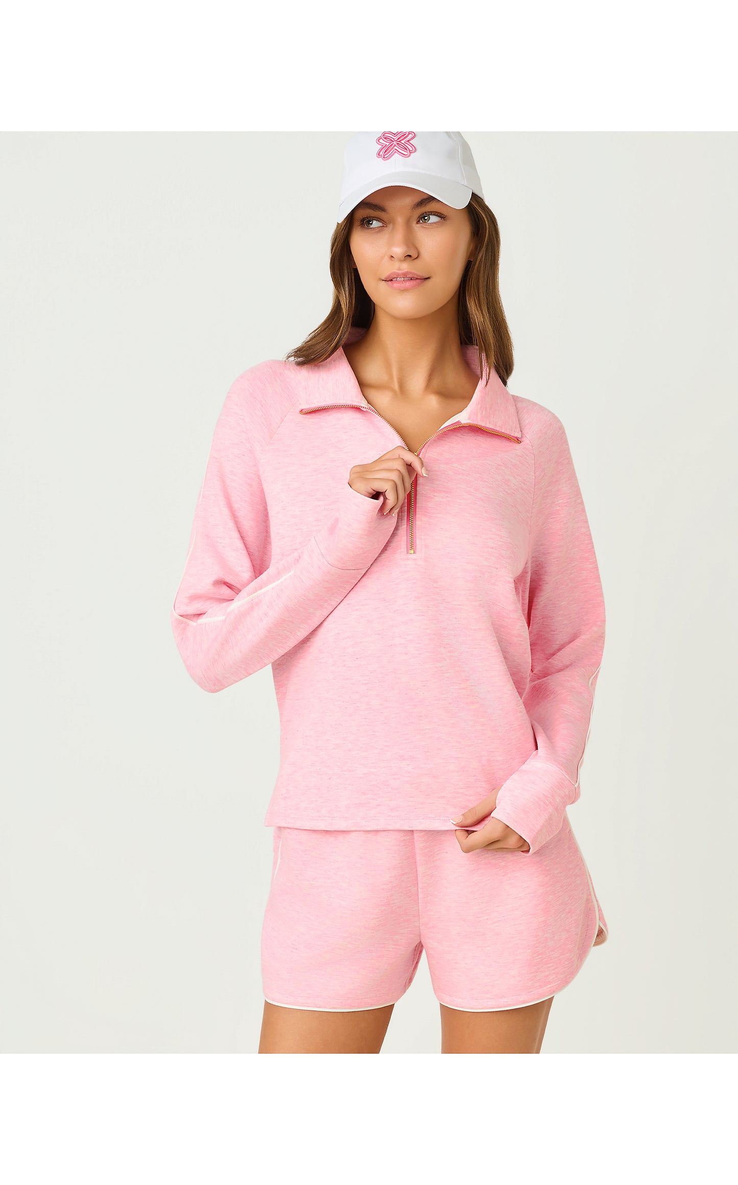 UPF50+ Elemis Pullover - Heathered Conch Shell Pink