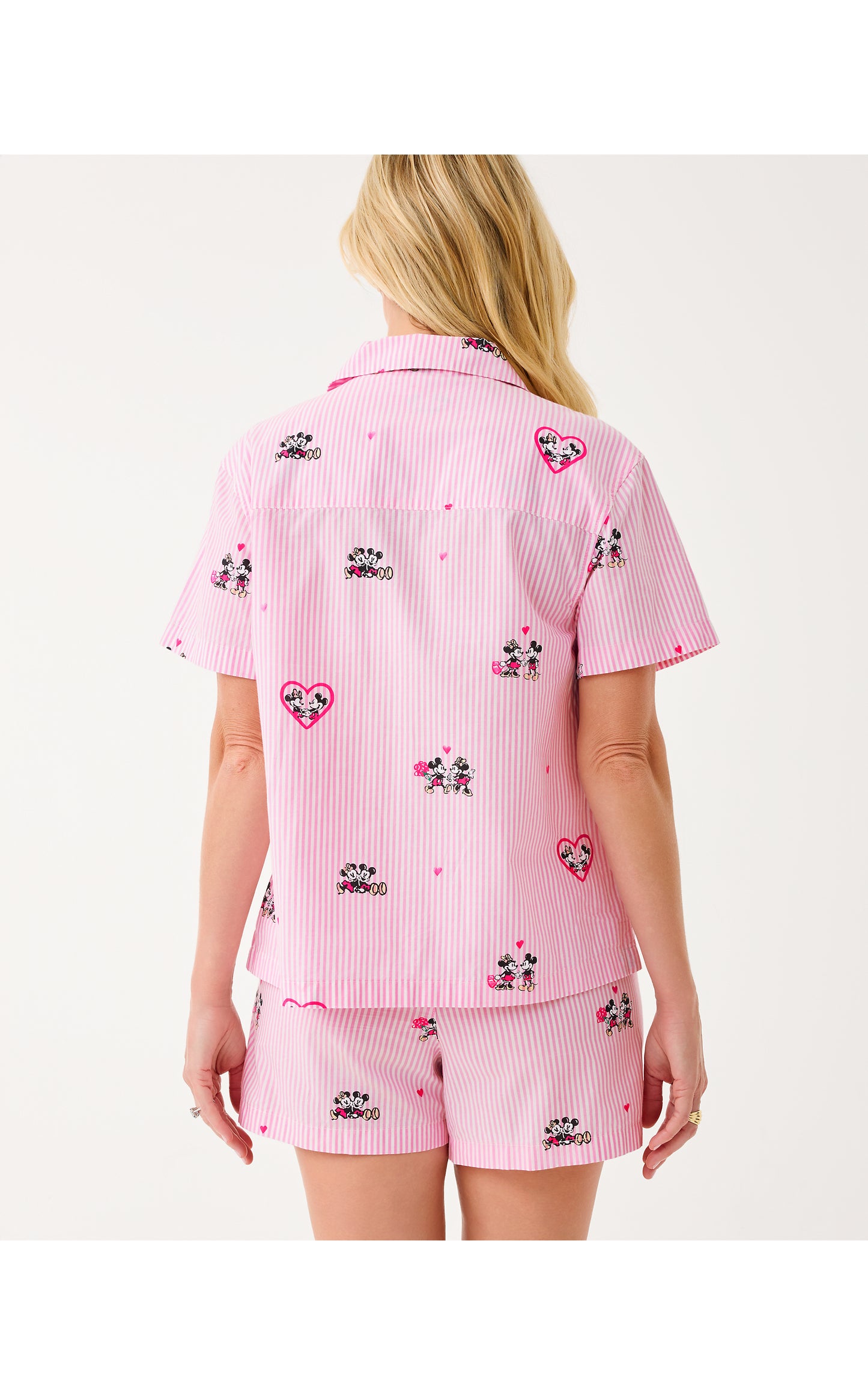 Mari PJ Button-up Top - Multi Disney Half Drop Overprint