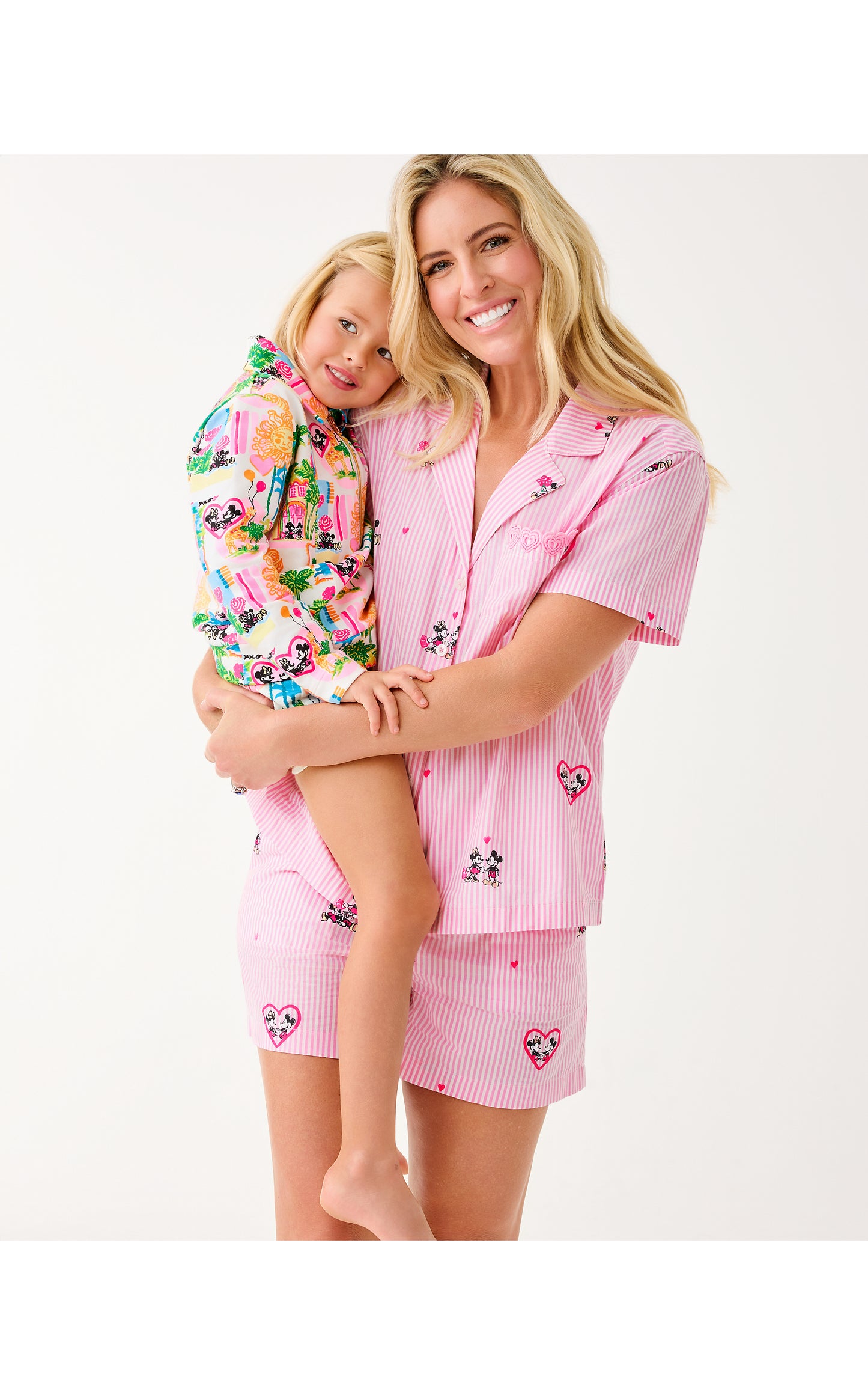 Mari PJ Button-up Top - Multi Disney Half Drop Overprint