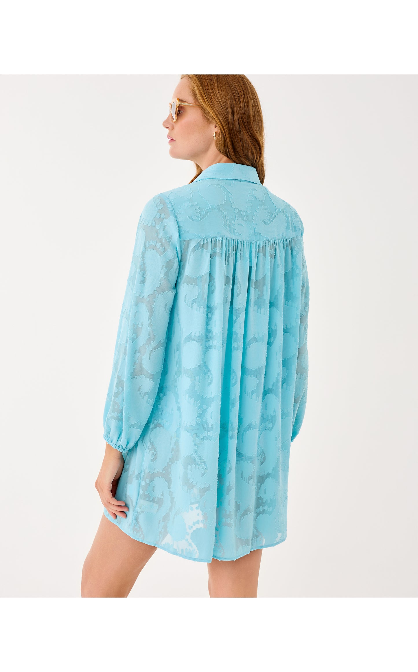 Sadira Clip Coverup - Bellevue Blue Tangerine Dream Poly Clip