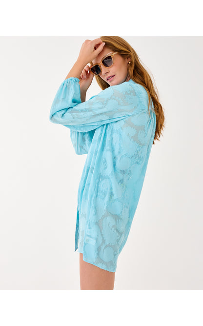 Sadira Clip Coverup - Bellevue Blue Tangerine Dream Poly Clip