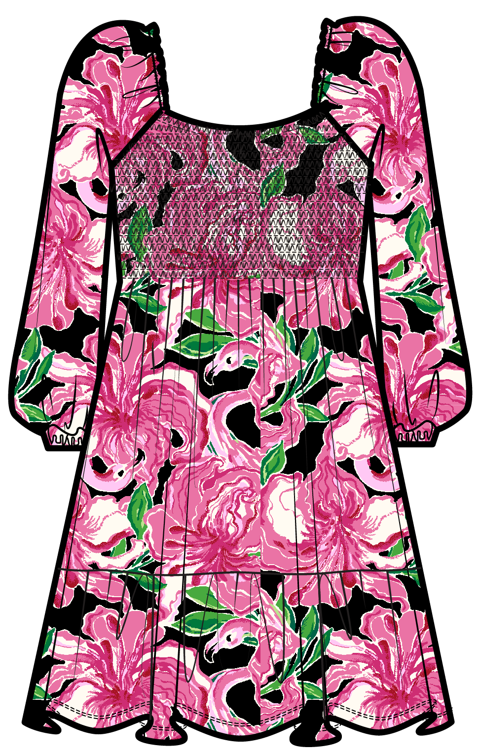 Mini Jilly Long Sleeved Dress