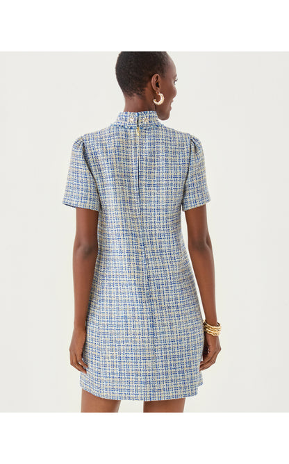 Teddy Boucle Shift - Tangier Teal Ocean Deep Lurex Boucle