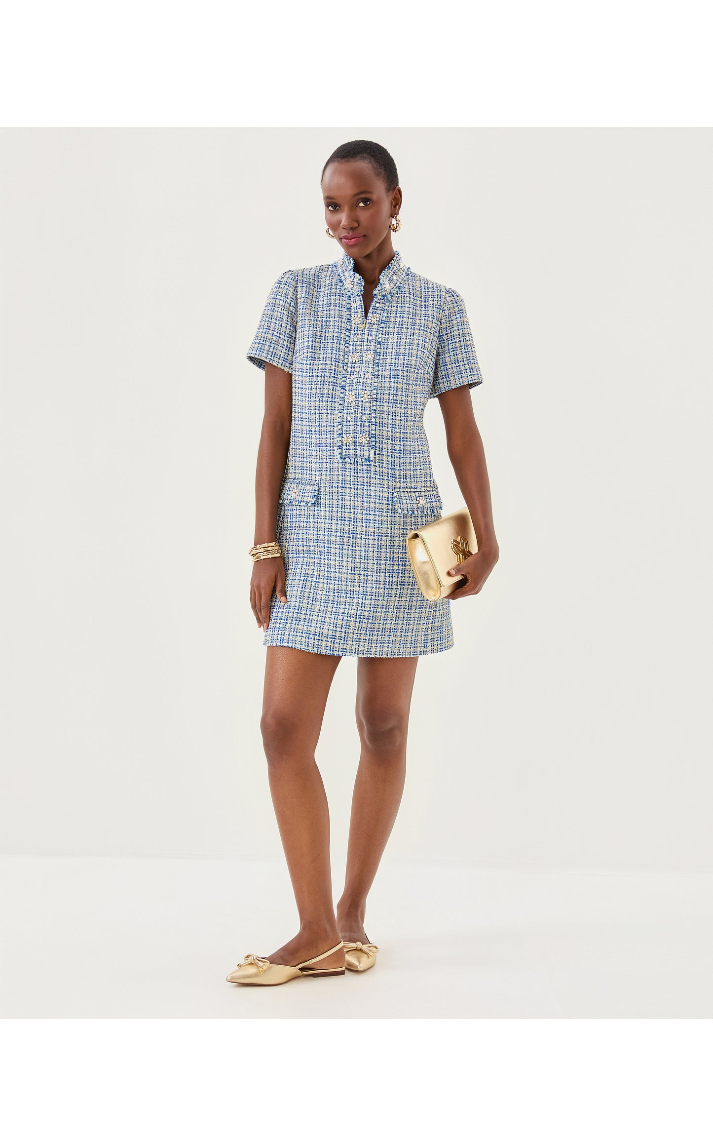 Teddy Boucle Shift - Tangier Teal Ocean Deep Lurex Boucle