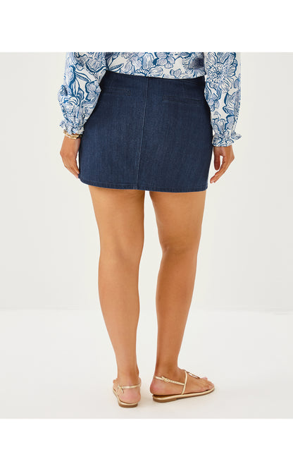 Colette Stretch Denim Skirt - Dark Wash
