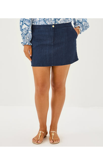 Colette Stretch Denim Skirt - Dark Wash