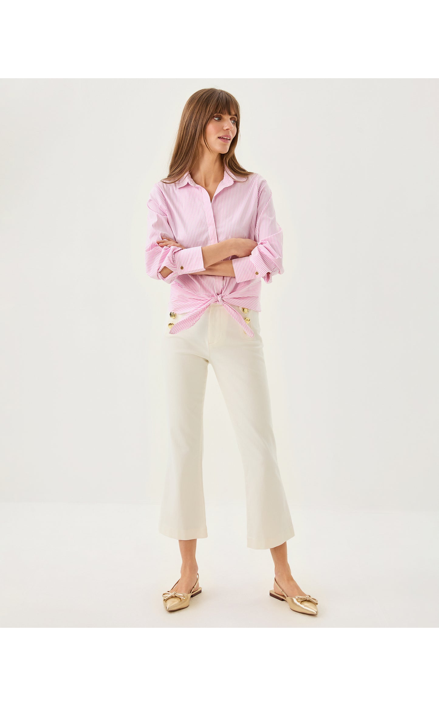 Parrish High Rise Crop Flare - Coconut