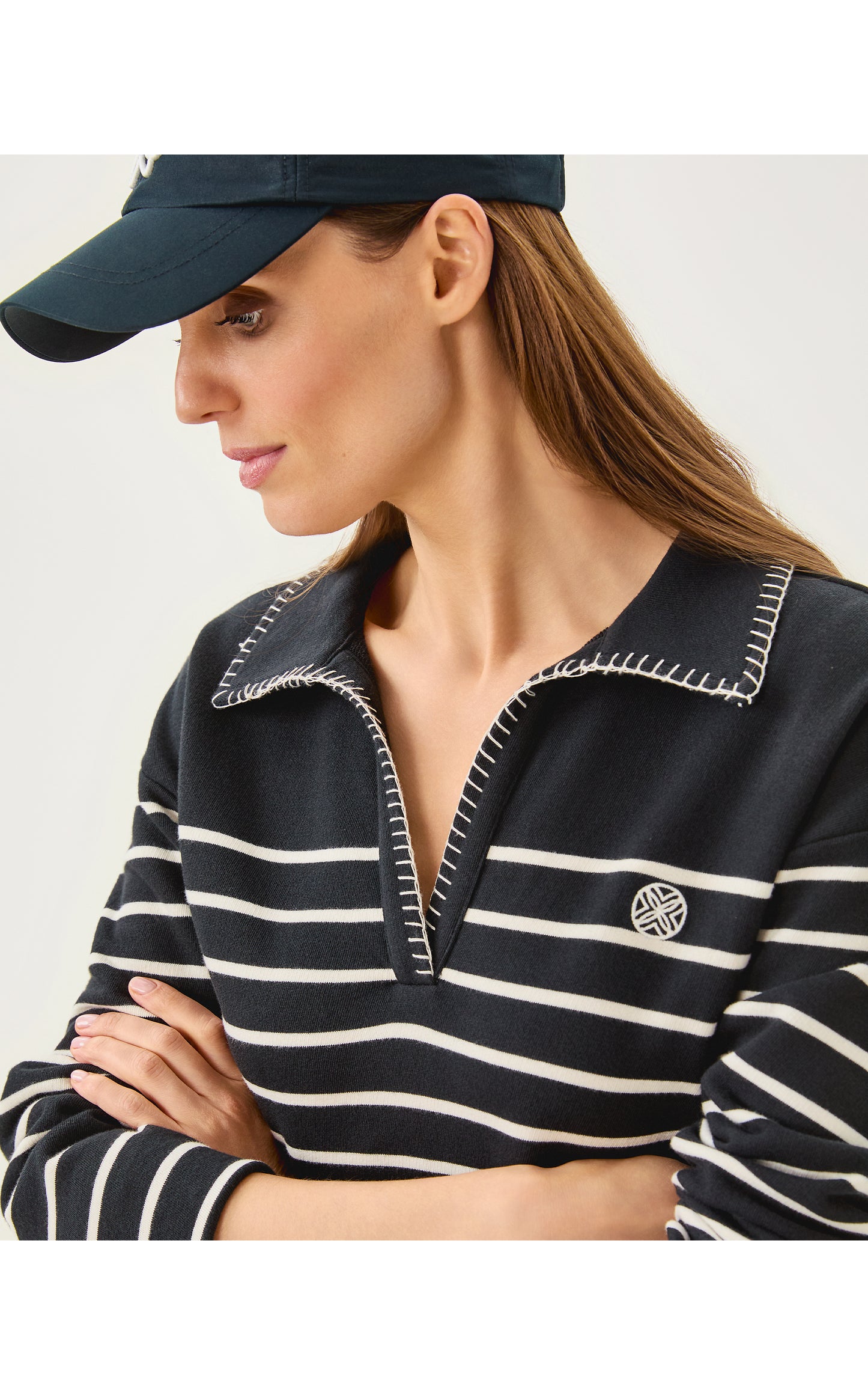 Corvaya Terry Dress - Noir Legacy Stripe