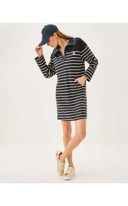 Corvaya Terry Dress - Noir Legacy Stripe