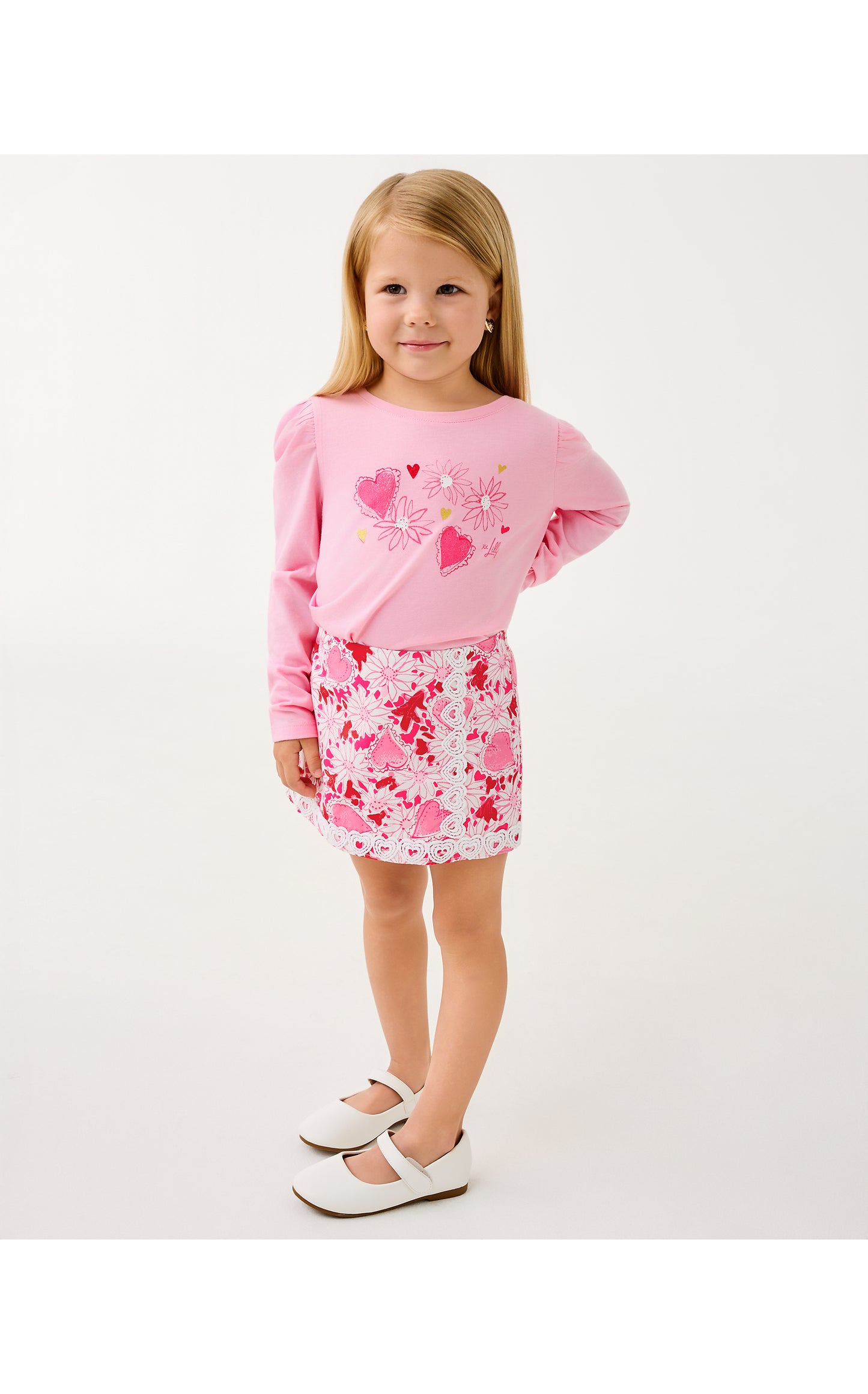 Mini Jansen Long Sleeved Top - Multi Dear Heart Graphic Childrens