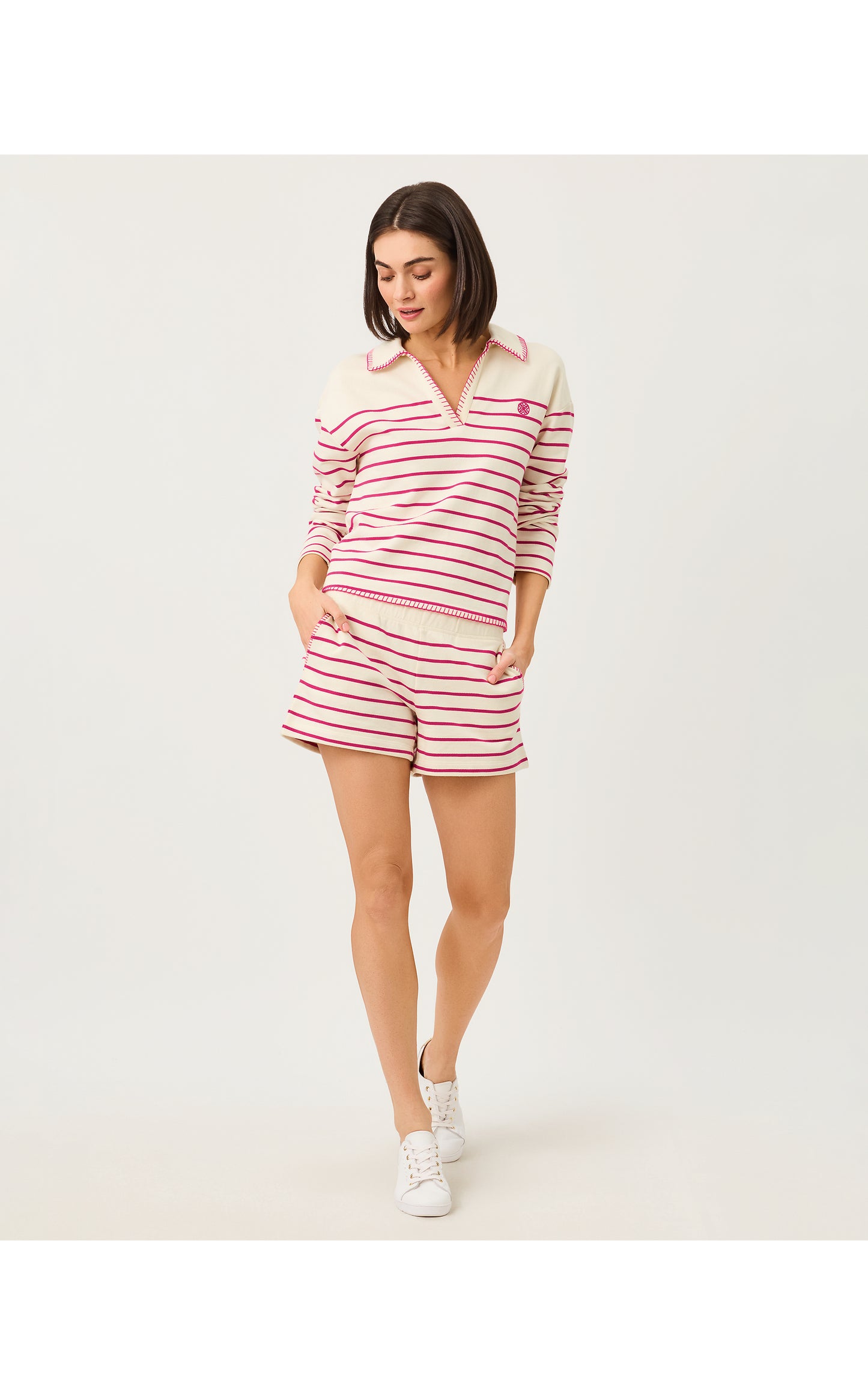 Aubra Short - Berry Bouquet Legacy Stripe