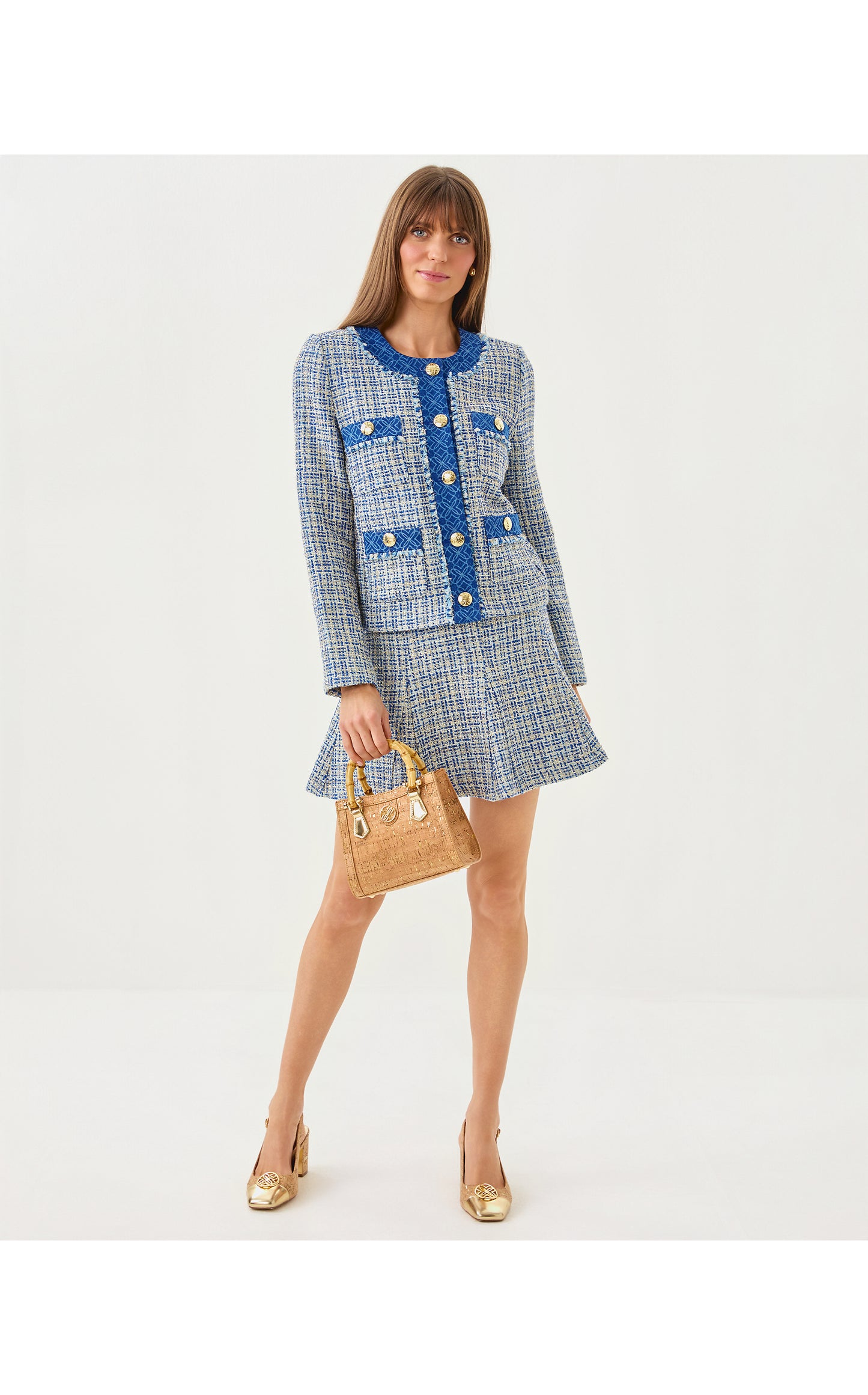 Ascena Boucle Jacket - Tangier Teal Ocean Deep Lurex Boucle