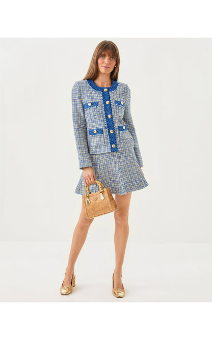 Ascena Boucle Jacket - Tangier Teal Ocean Deep Lurex Boucle