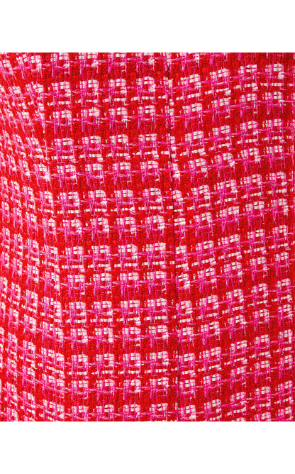 Enya Boucle Dress - Cranberry Red Fiesta Boucle