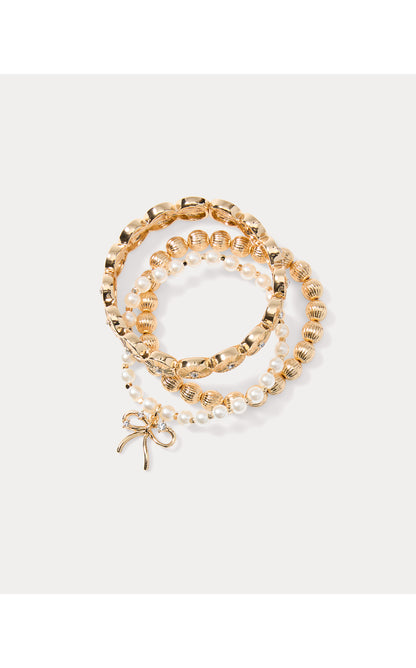 Tis The Season Bracelet Set - Gold Metallic