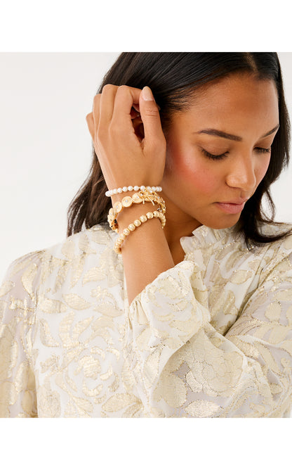 Tis The Season Bracelet Set - Gold Metallic