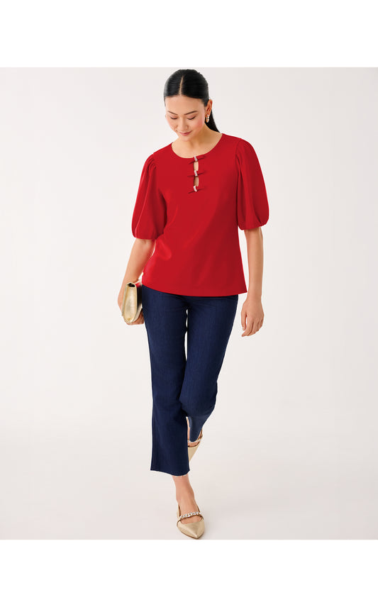 Ethenia Knit Top - Cranberry Red