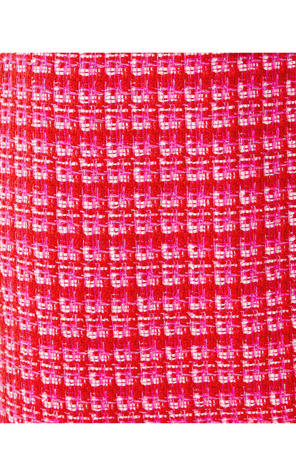 Kels Boucle Mini Skirt - Cranberry Red Fiesta Boucle