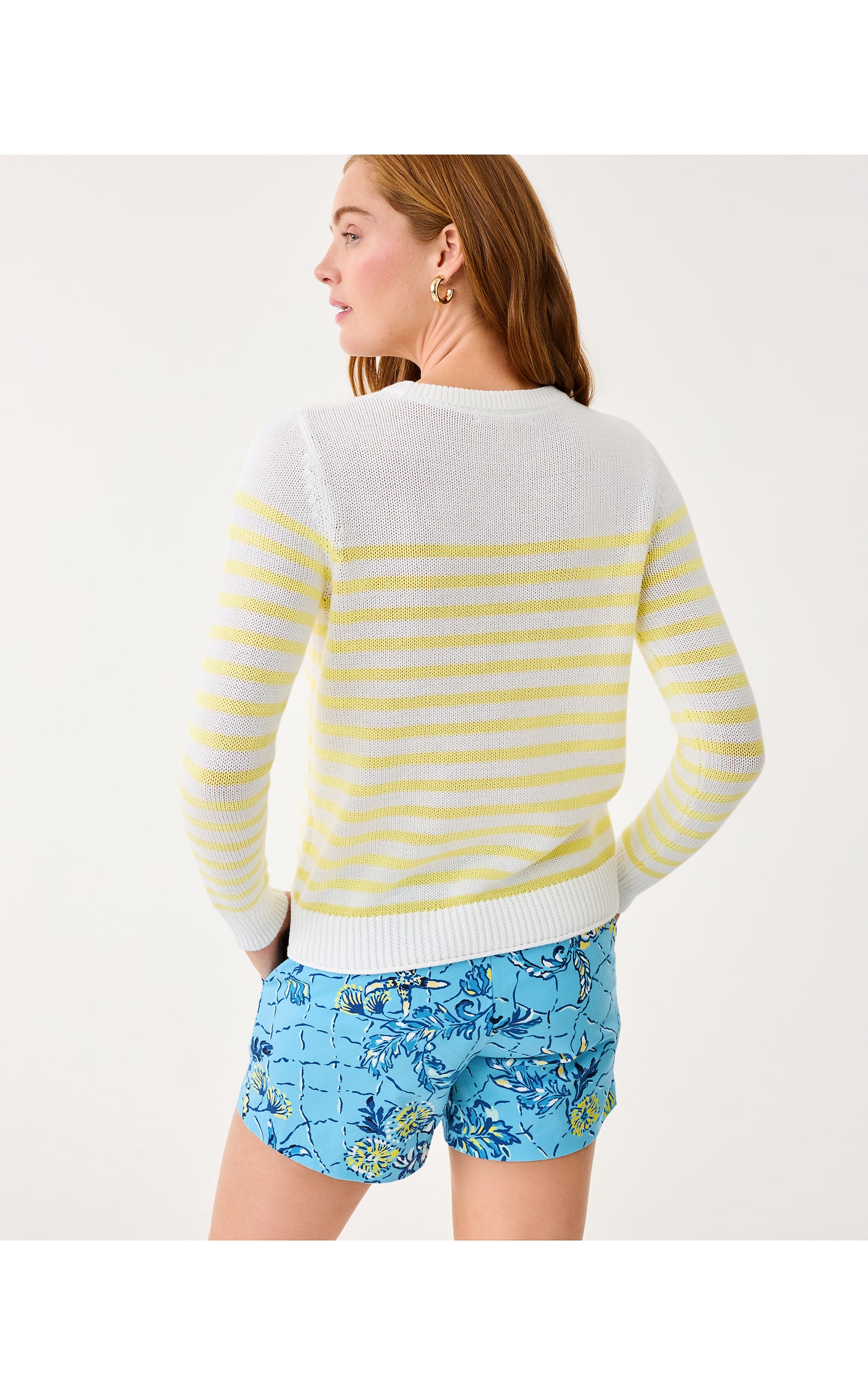 Kelsa Sweater - Resort White Stay Sunny Embroidery